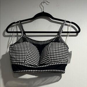 SABORA black and white gingham bra top